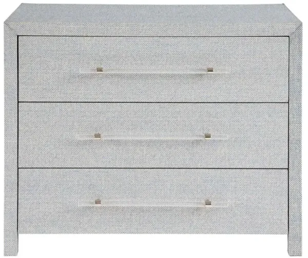 Bennett Coastal Beach Blue Seagrass Wrapped Bachelor Chest