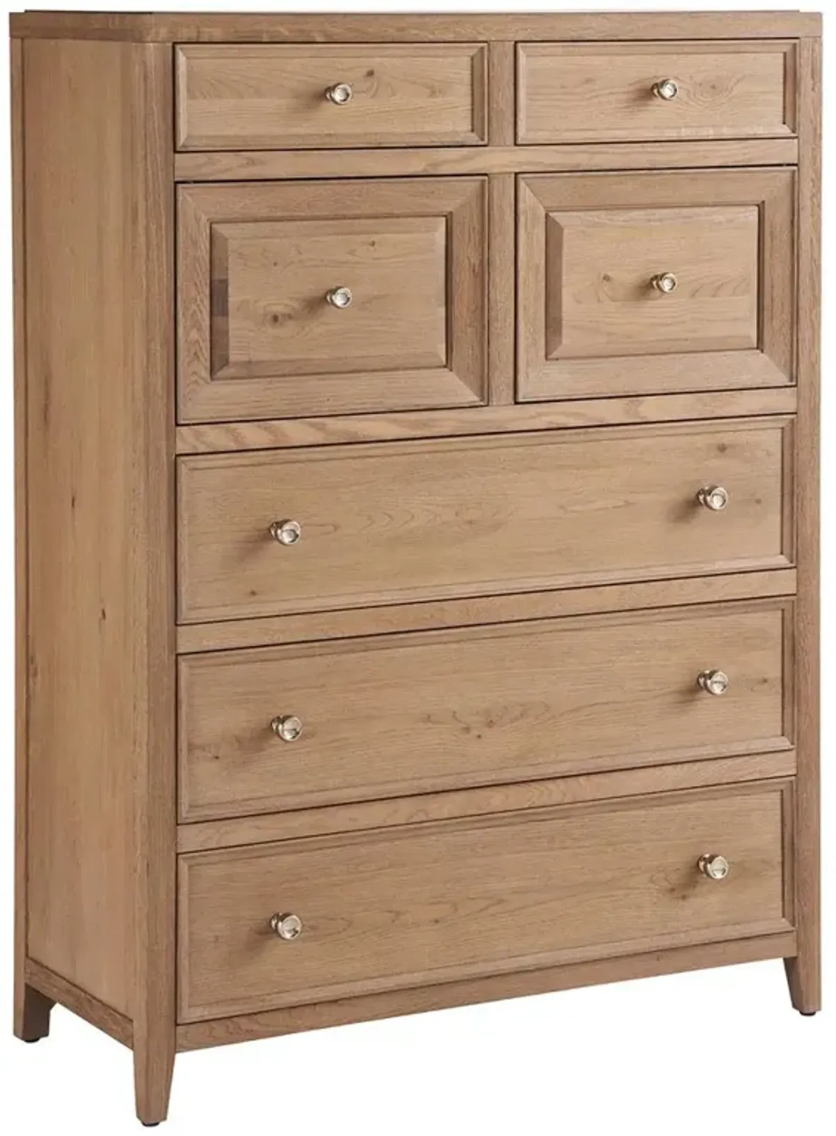 Bennett Coastal Beach Brown Oak Tall Chest Dresser