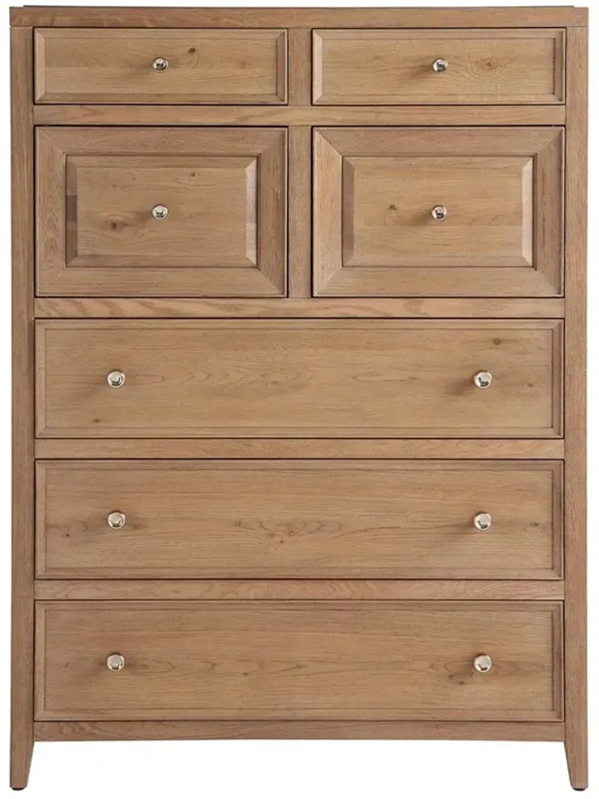 Bennett Coastal Beach Brown Oak Tall Chest Dresser