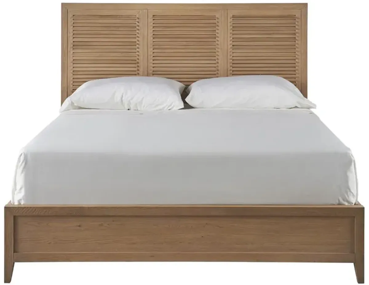 Bennett Coastal Beach Brown Oak Bed - King