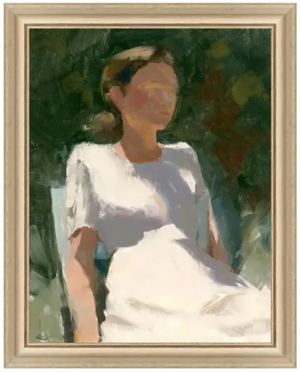 Layla Modern Classic Green Champagne Frame Painting 2 - 25x20