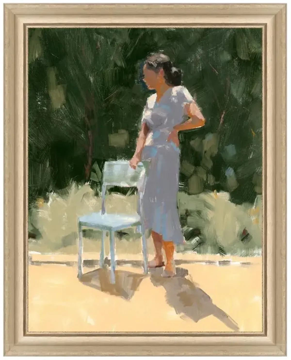 Layla Modern Classic Green Champagne Frame Painting 1 - 25x20