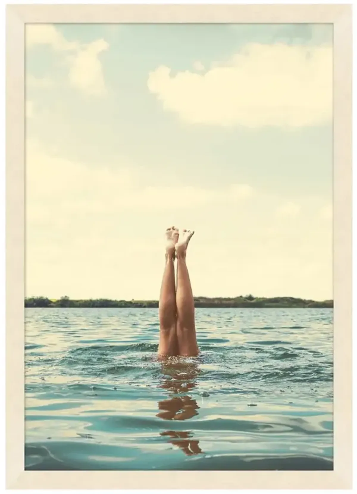 Patrice Mid Century Blue Water Natural Frame Photograph 2 - 39x28