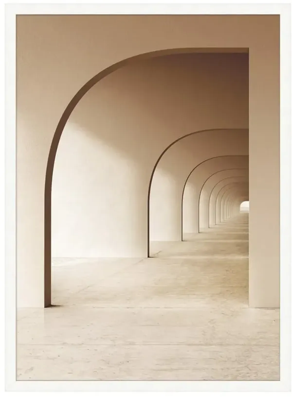 Artea Mid Century Brown Pathway Architecture White Frame Photograph 1 - 53x39