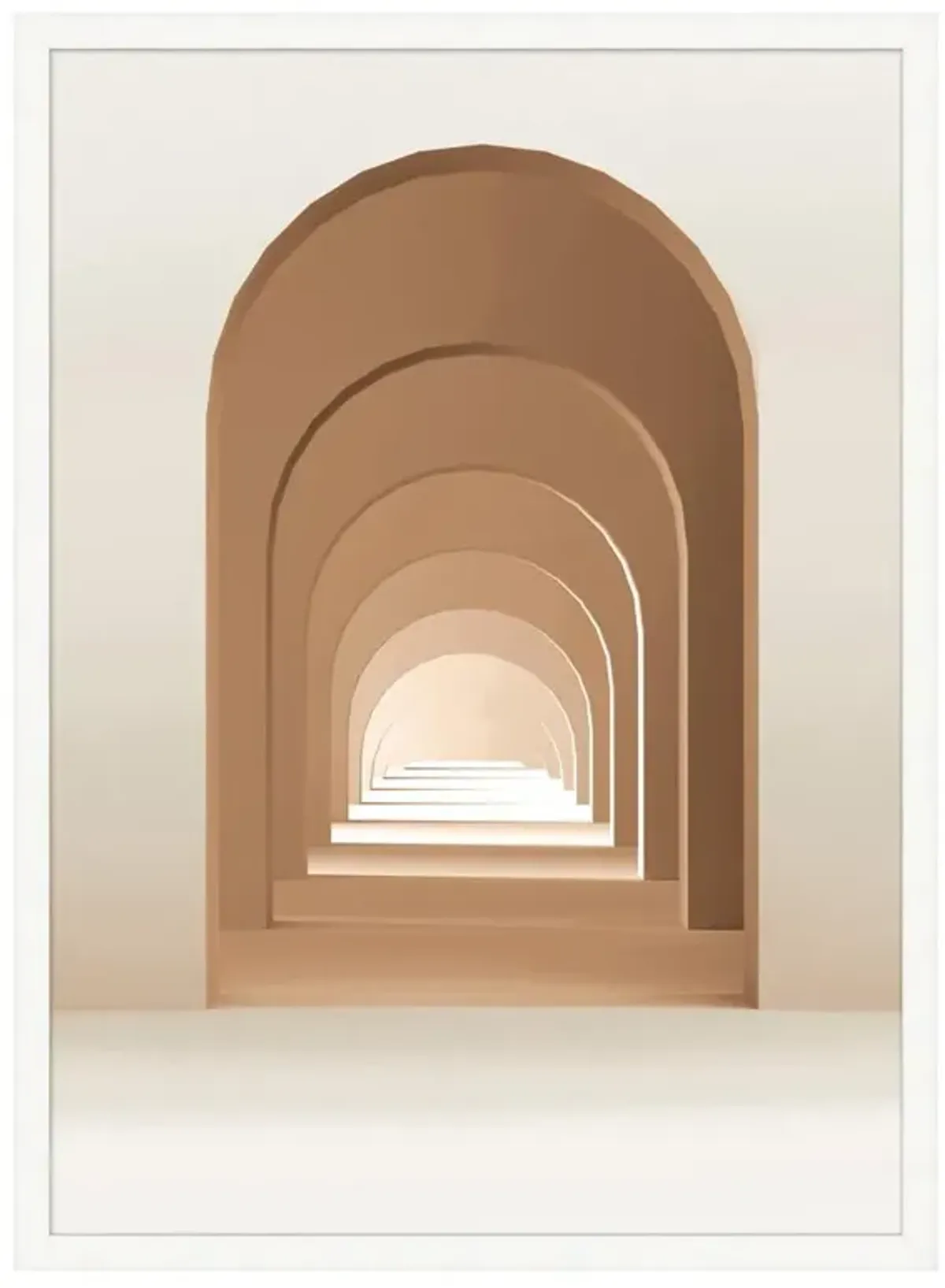 Artea Mid Century Brown Pathway Architecture White Frame Photograph 2 - 53x39