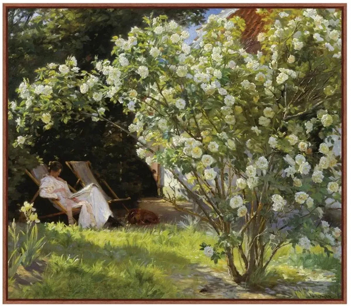 Bellesimo French Country Green Garden Floral Landscape Painting - 28x32