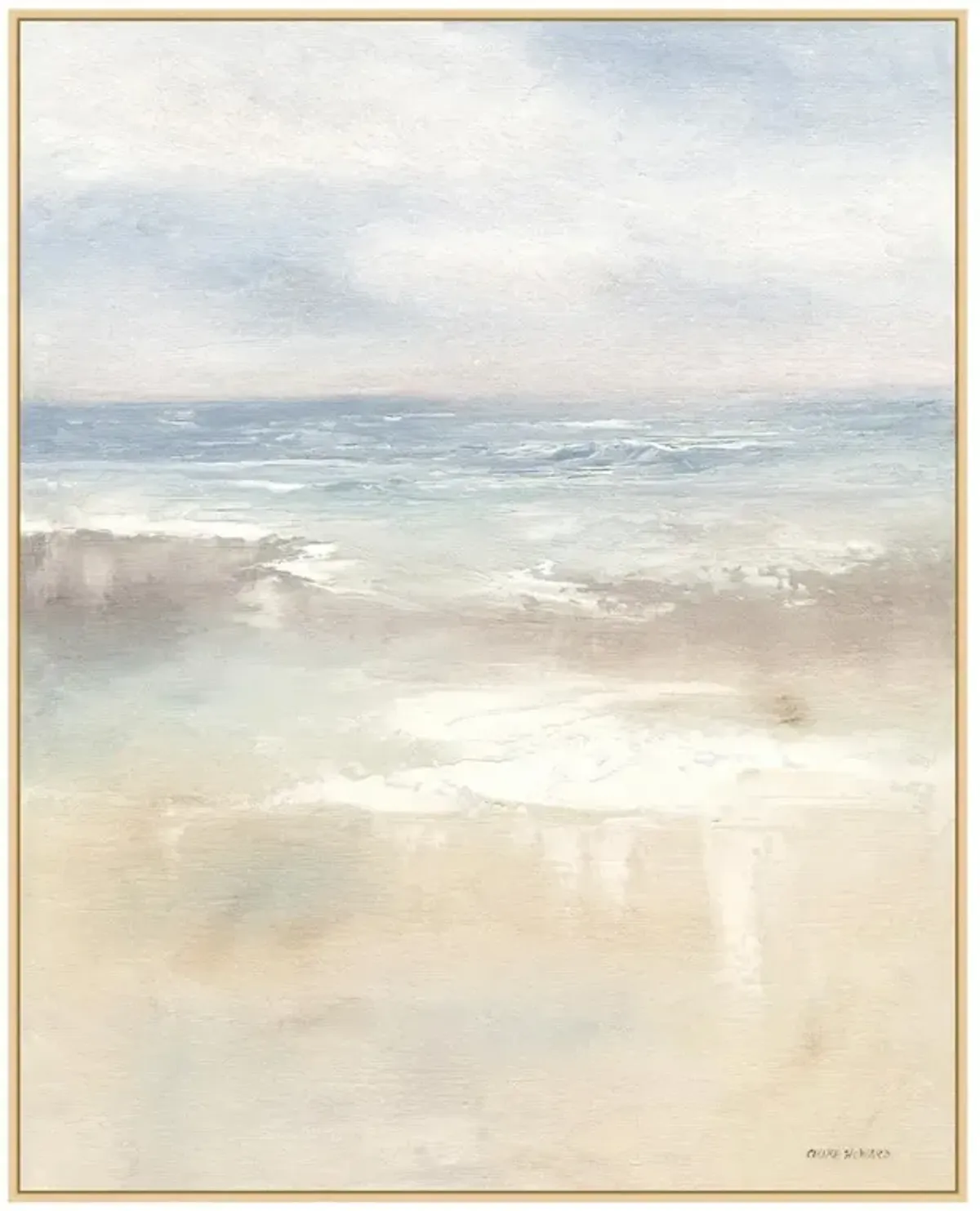 Rowen Coastal Beach Blue Seascape Natural Frame Painting 1 - 51x41