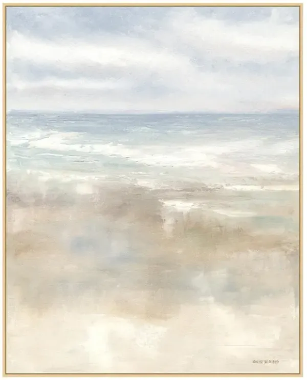 Rowen Coastal Beach Blue Seascape Natural Frame Painting 2 - 51x41