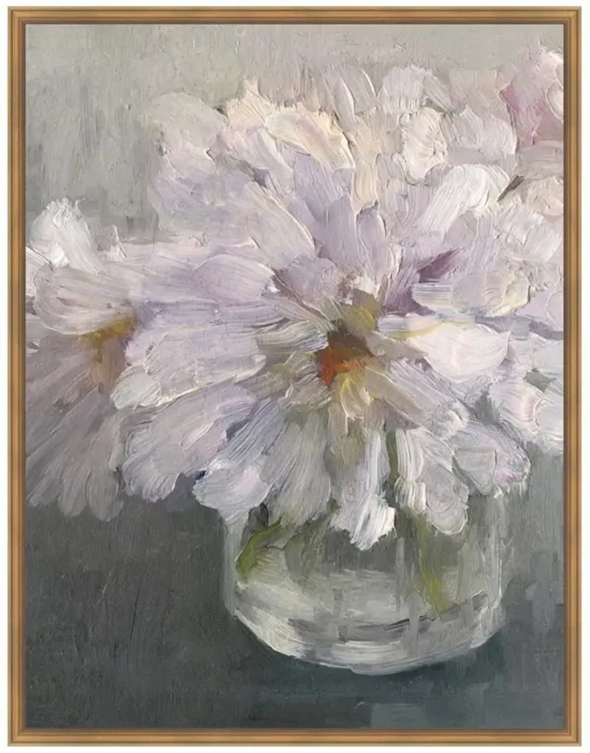 Linde French Country Purple Floral & Botanical Gold Frame Painting - 54x42