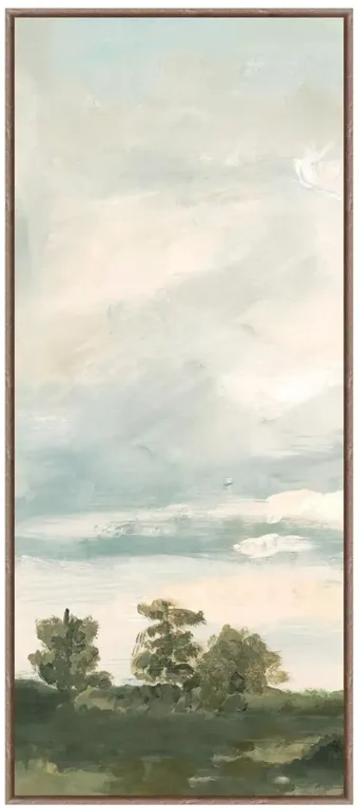 Kida French Country Blue Sky Landscape Brown Frame Painting 1 - 64x28