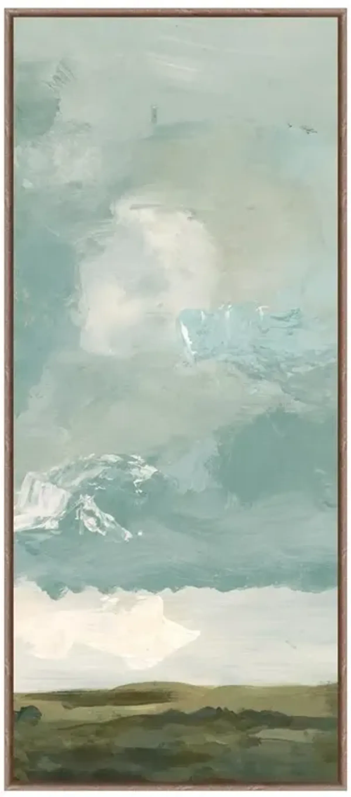 Kida French Country Blue Sky Landscape Brown Frame Painting 3 - 64x28