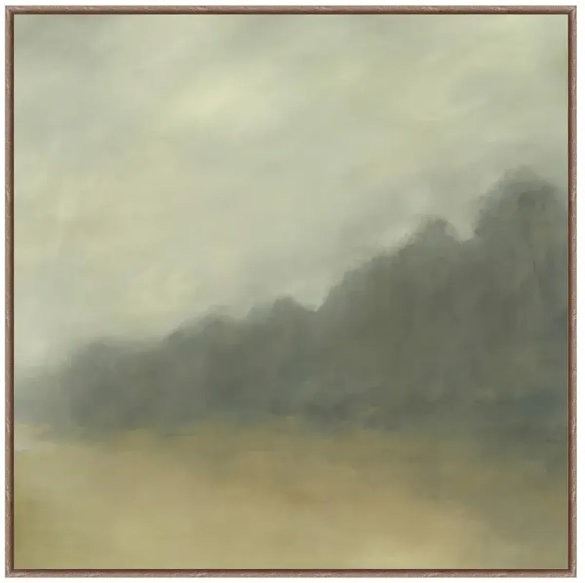 Ashley French Country Green Forest Landscape Brown Frame Painting - 49x49