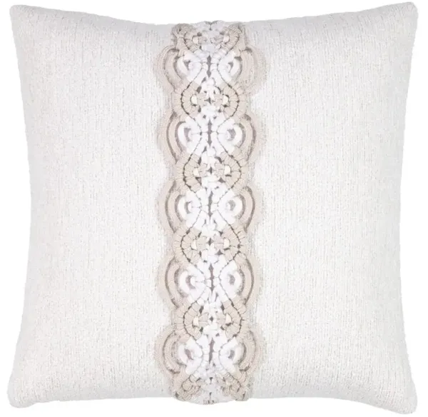 Diana Coastal Beach Oyster White Indoor Outdoor Throw Pillow - 20x20