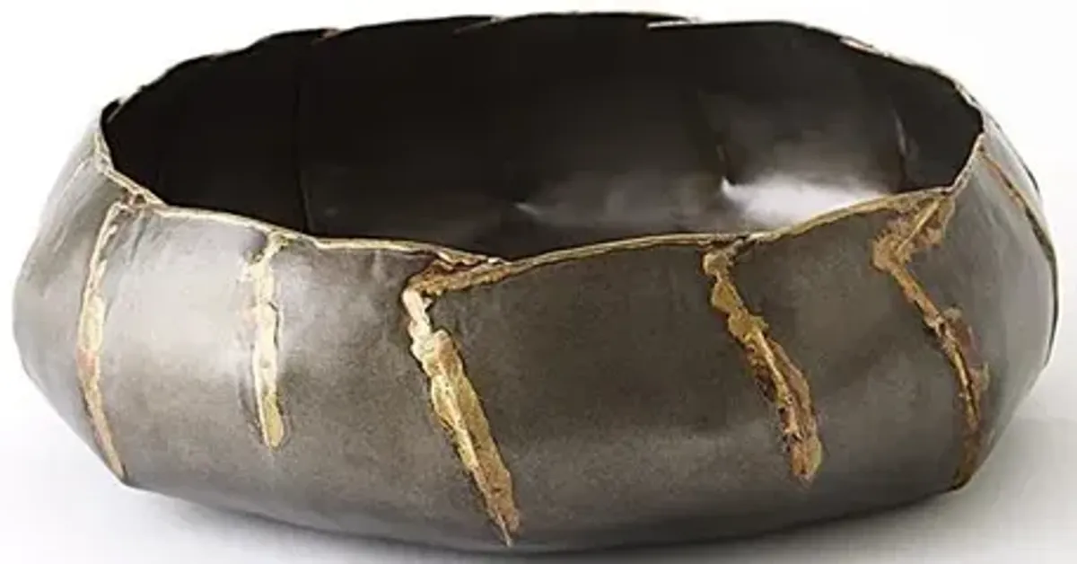 Eloise Mid Century Antique Gunmetal Iron Decorative Bowl - Small