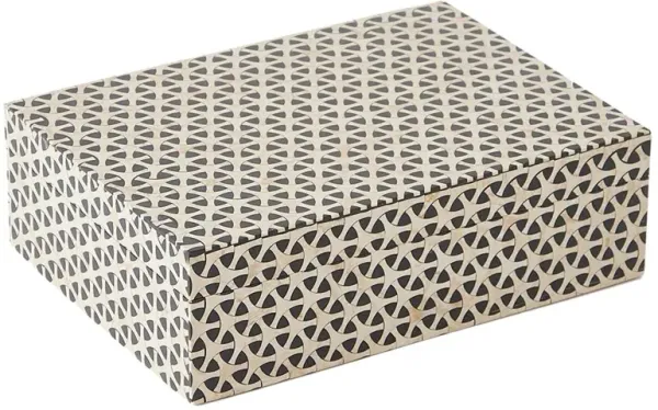 Cillian Modern Burnt Stained Geometric Decorative Box - Medium