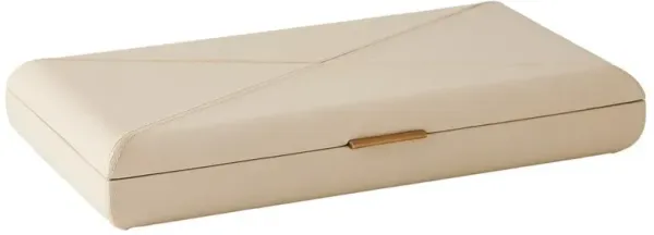 Hayes Modern Classic Beige Leather Decorative Box - Large