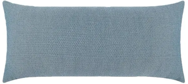 Genevieve Modern Classic Blue Decorative Indoor Outdoor Lumbar Pillow - 12x24
