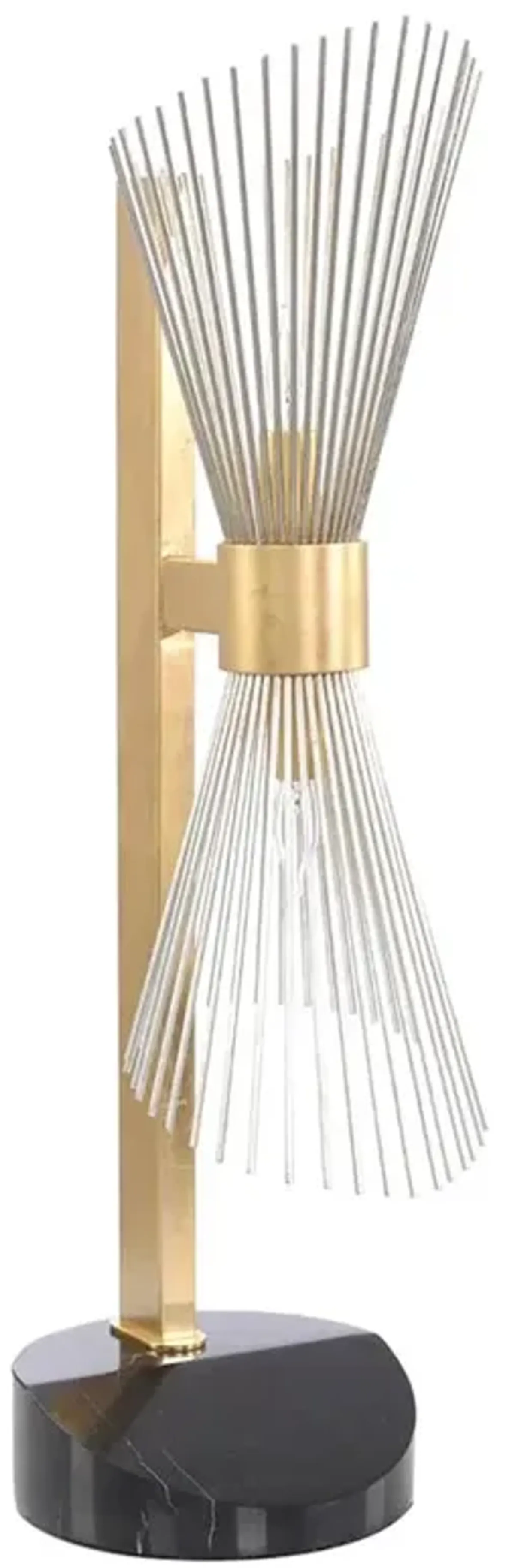 John-Richard Bonheur Hollywood Regency Gold Metal Adjustable Shade Table Lamp