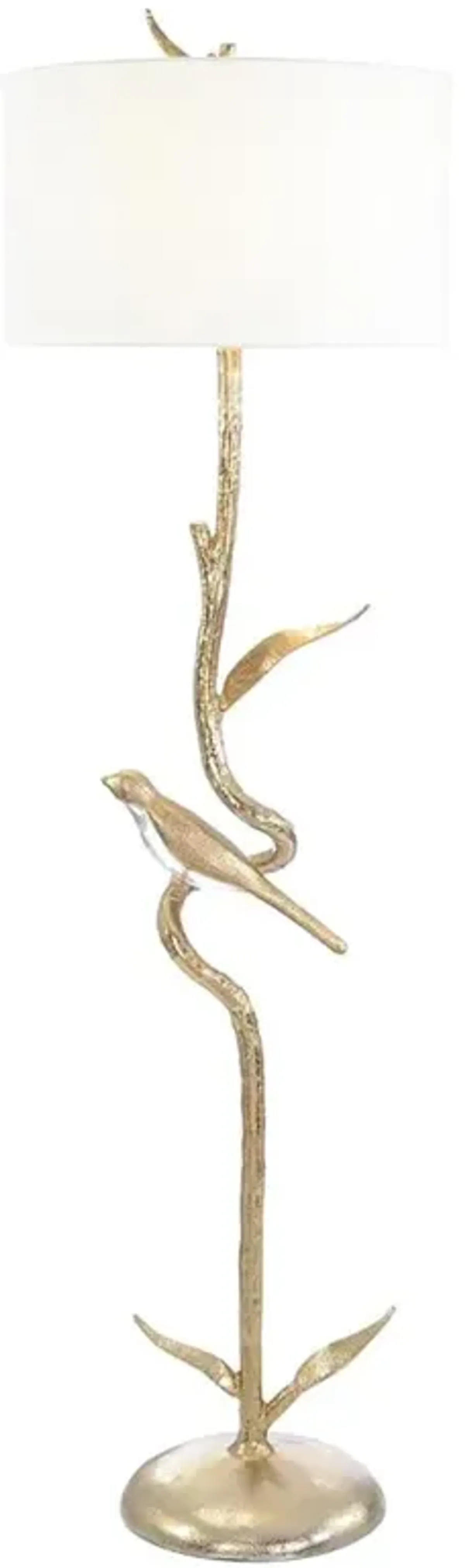 John-Richard Poleiro Hollywood Regency Champagne Gold Metal Floor Lamp