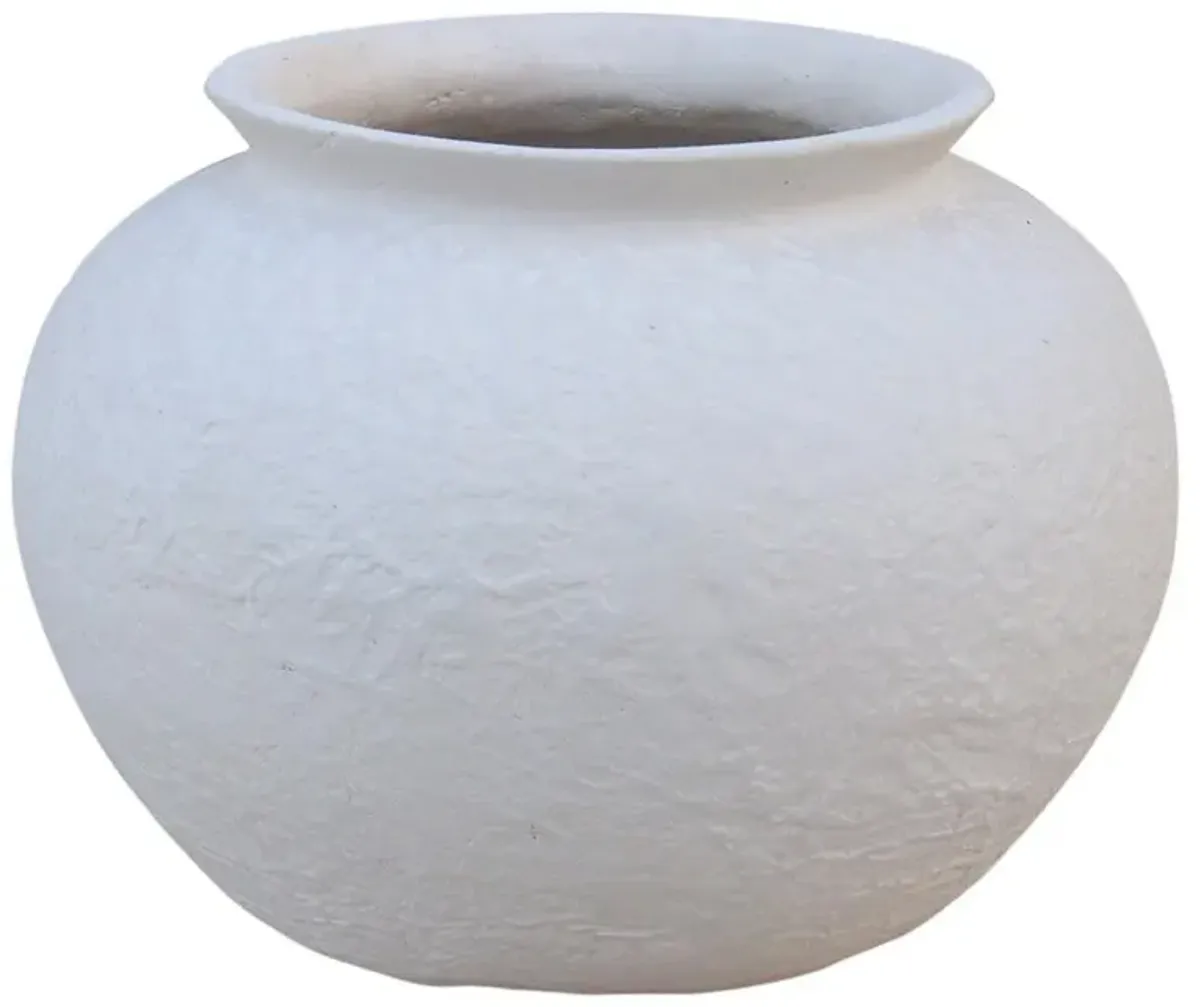 Shiloh French Country Natural White Paper Mache Pot