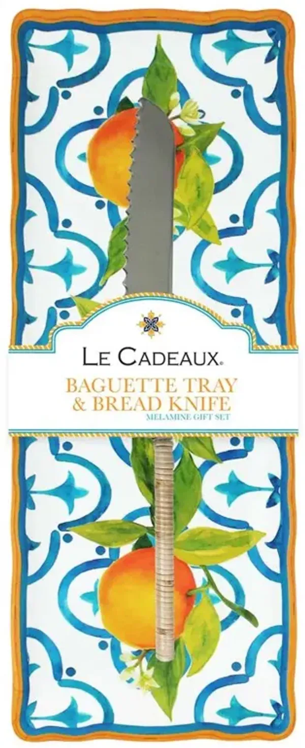 Valencia Global Orange Melamine Citrus Baguette Tray Gift Set