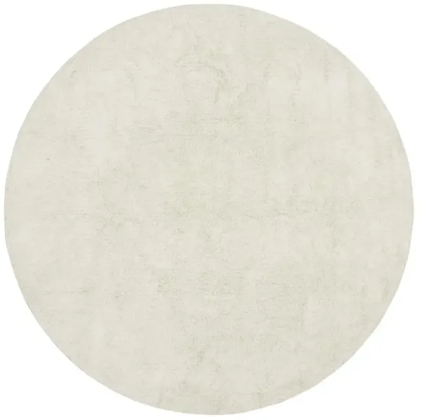 Silhouette Modern Cream Wool Washable Solid Rug - 7'10" Round