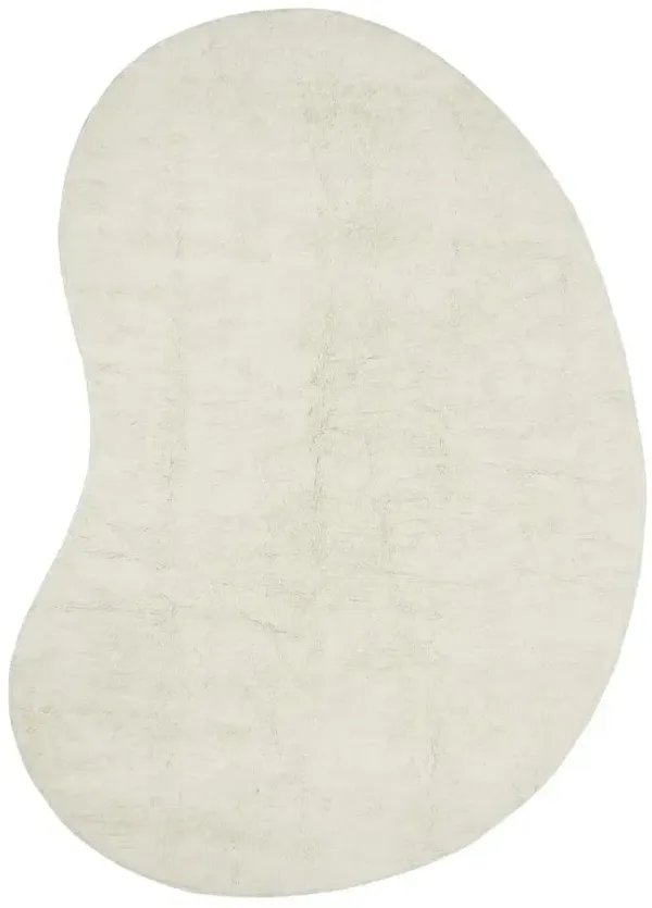 Silhouette Modern Cream Wool Bean Washable Solid Rug - 7'3"x9'10"
