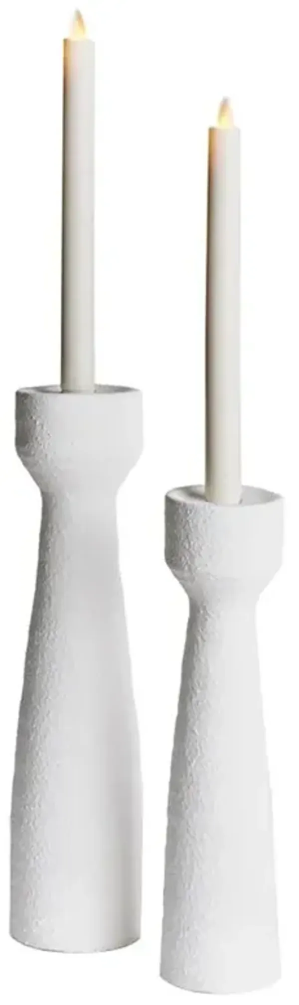 Sloane Modern Classic White Terracotta Candle Holder - Set of 2