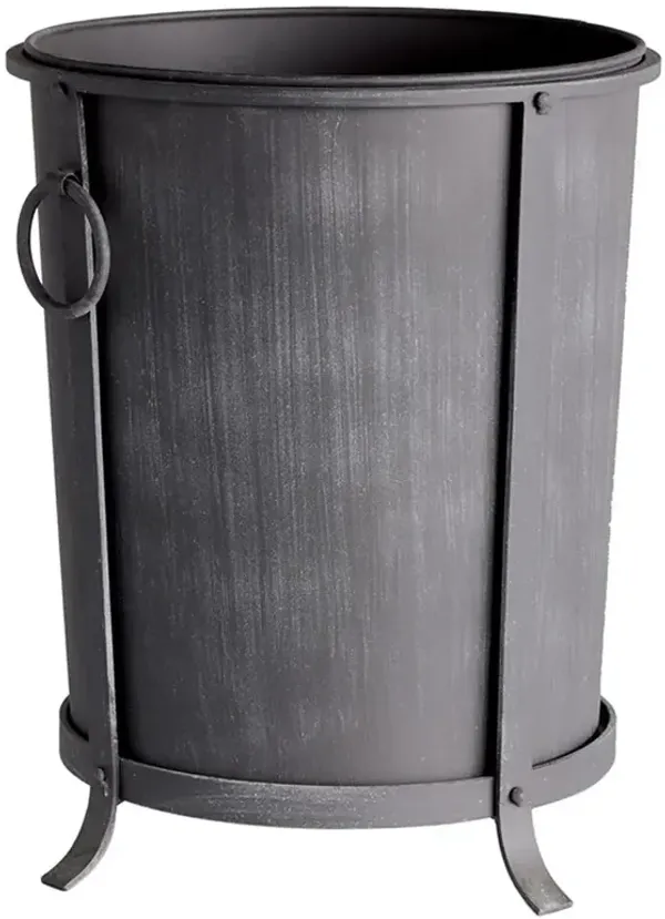 Declan Industrial Loft Black Iron Round Pot Planter - Medium