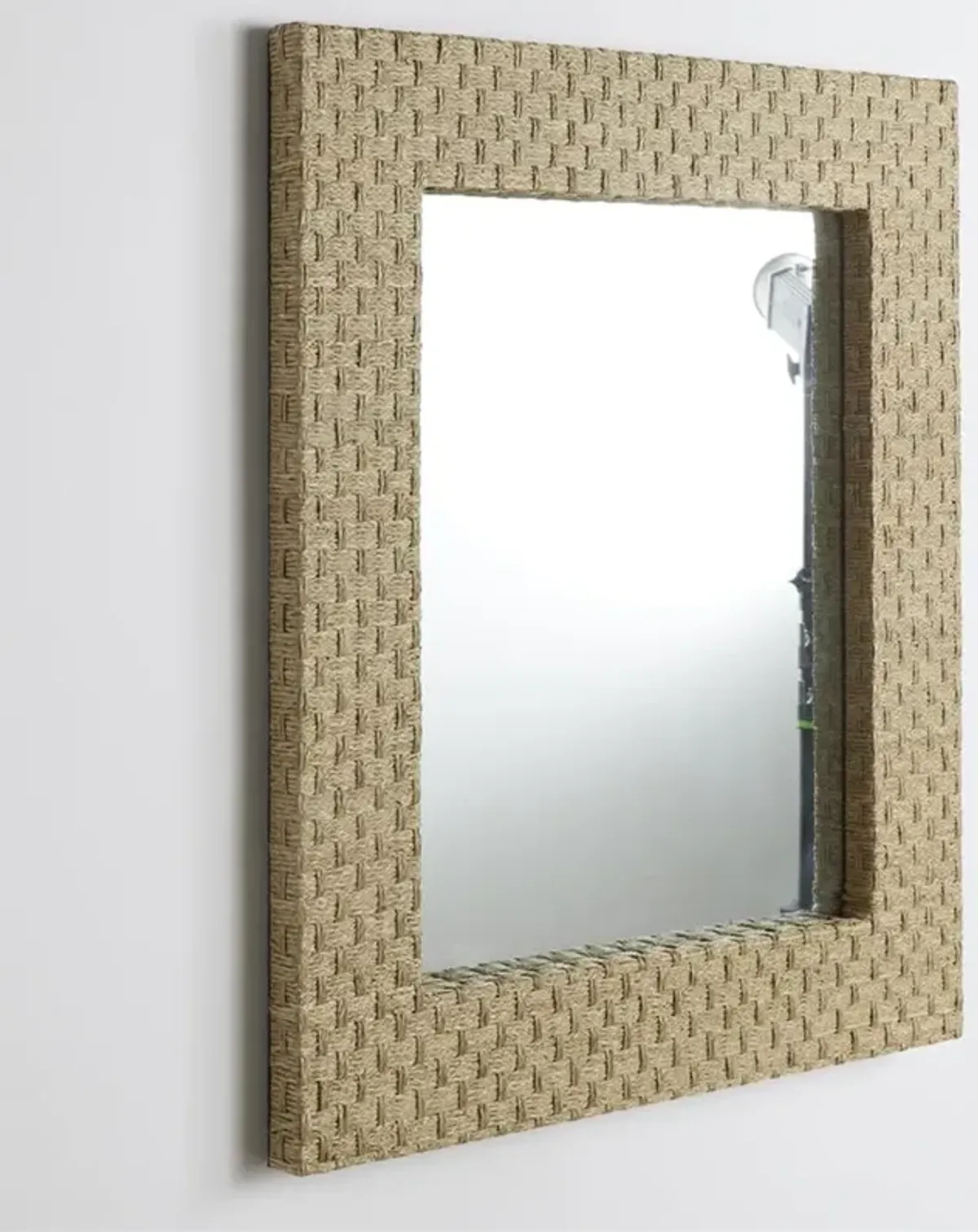 Eleanor Coastal Beach Natural Abaca Rectangular Wall Mirror