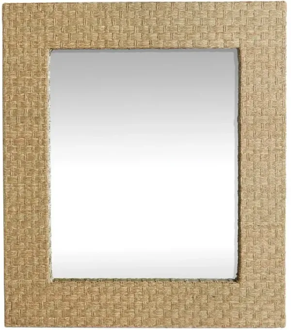 Eleanor Coastal Beach Natural Abaca Rectangular Wall Mirror