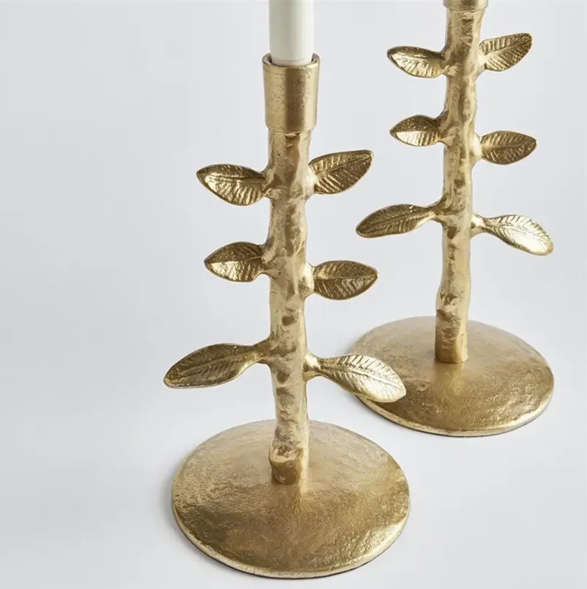 Miles French Country Gold Aluminum Candle Holder - Set of 2