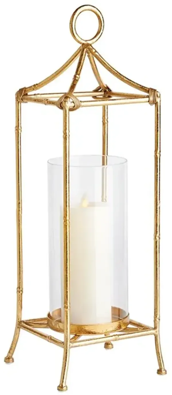 Ophelia Global Bazaar Antique Gold Iron Lantern Candle Holder - Large