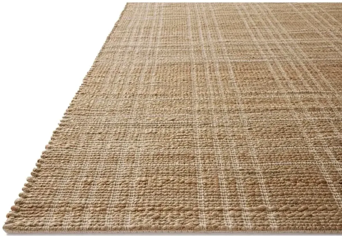 Eloria Coastal Beach Natural Plaid Patterned Jute Rug - 2'3"x3'9"