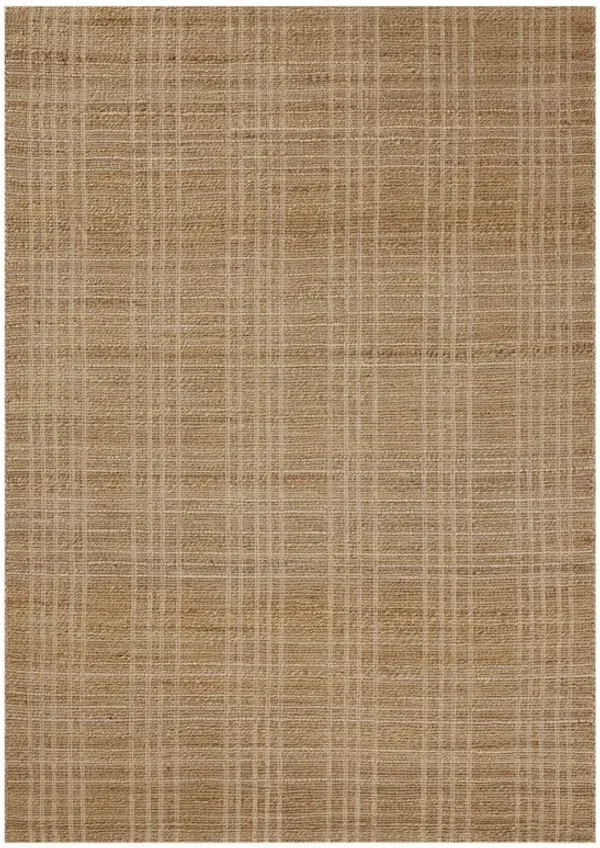 Eloria Coastal Beach Natural Plaid Patterned Jute Rug - 7'9"x9'9"