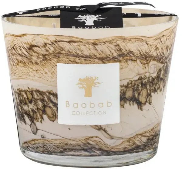 Baobab Collection Sand Siloli Industrial Beige Glass Scented Candle - Small