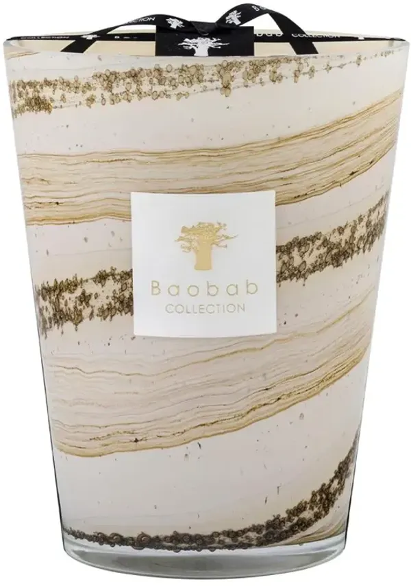 Baobab Collection Sand Siloli Industrial Beige Glass Scented Candle - Large