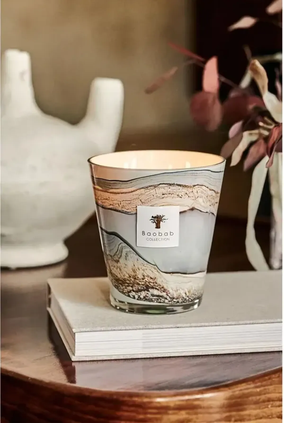 Baobab Collection Sand Sonora Celadon Green Glass Scented Candle - Extra Large