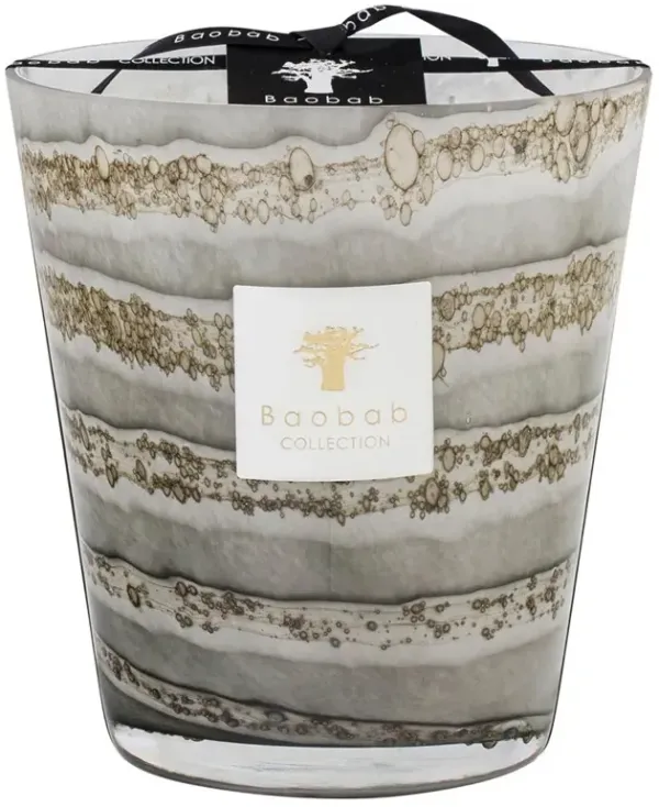 Baobab Collection Sand Atacama Industrial Grey Glass Scented Candle - Medium