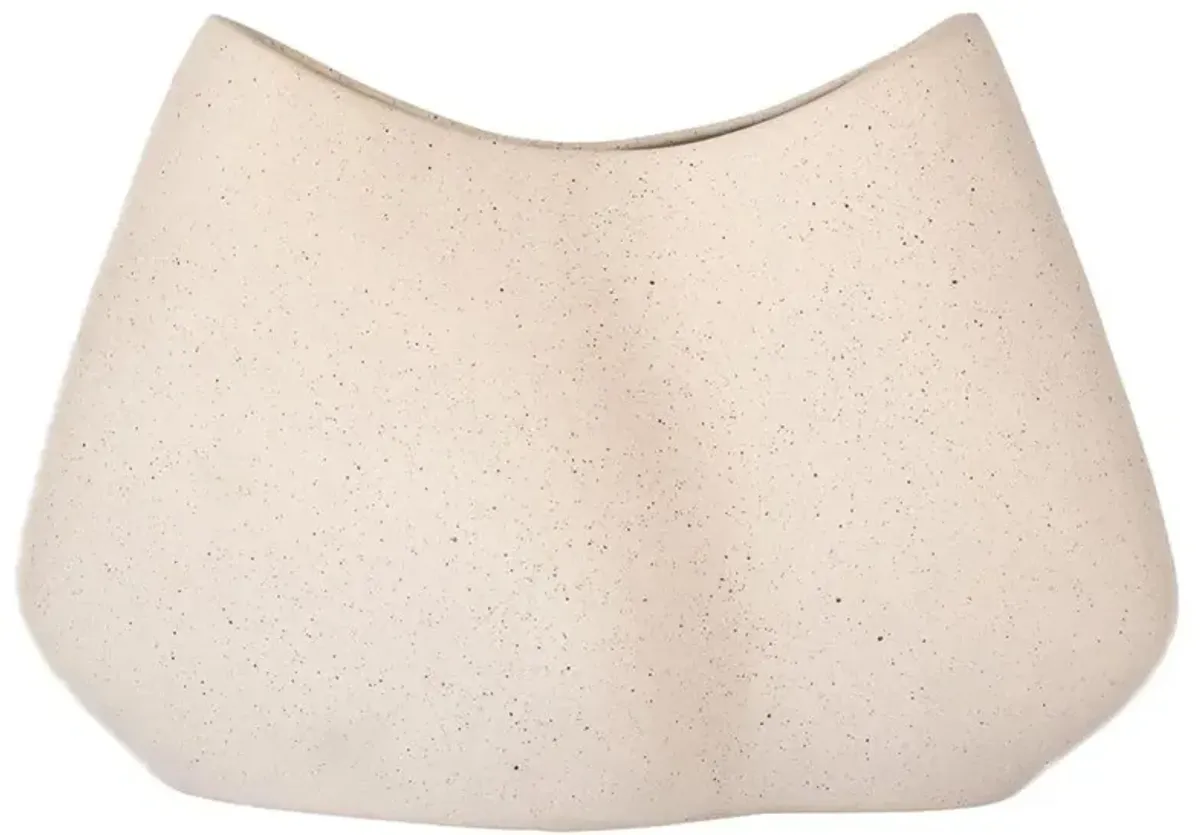 Maru Modern Classic White Earthenware Pinched Decorative Vase