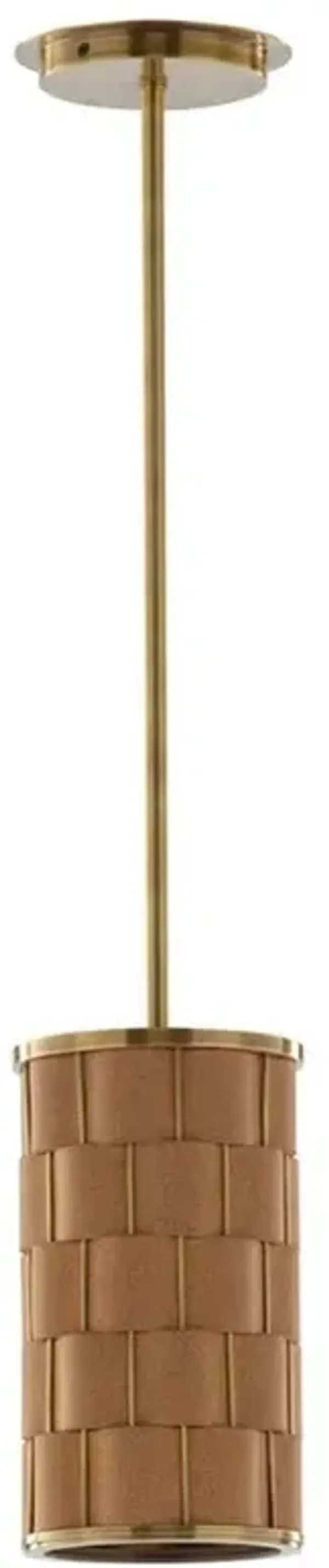 Miro Industrial Loft Antique Brass Metal Brown Cork Strips Pendant