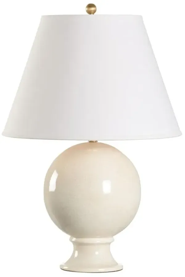 Colette Modern Cream Crackled Glaze Sphere Ceramic Table Lamp