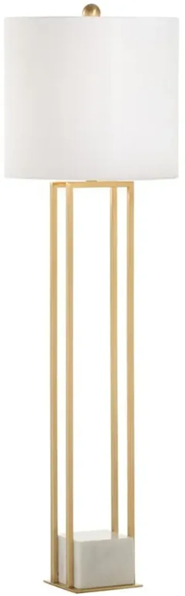 Samson Regency Brass Metal Marble Base Buffet Lamp