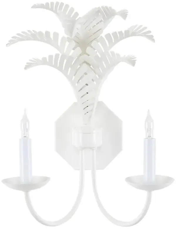 Palmera Coastal Beach White Candle Light Wall Sconce