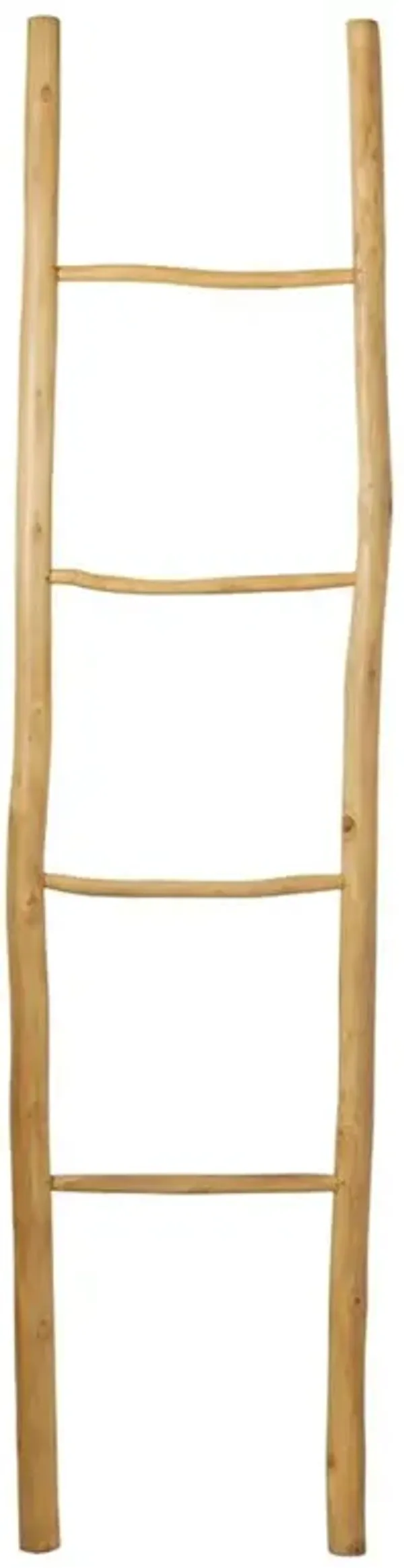 Pigeon and Poodle Provo Coastal Beach Natural Teak Wood Leaning Towel Rack