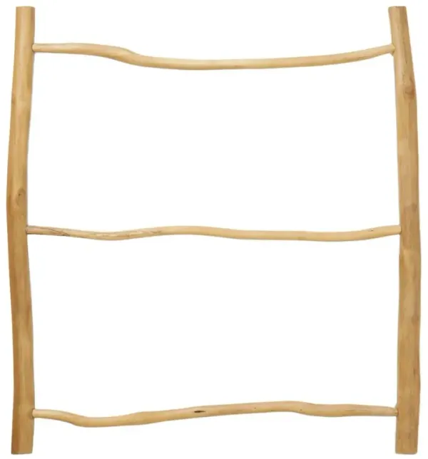 Pigeon and Poodle Provo Coastal Natural Teak Wood Hanging Towel Rack - Large