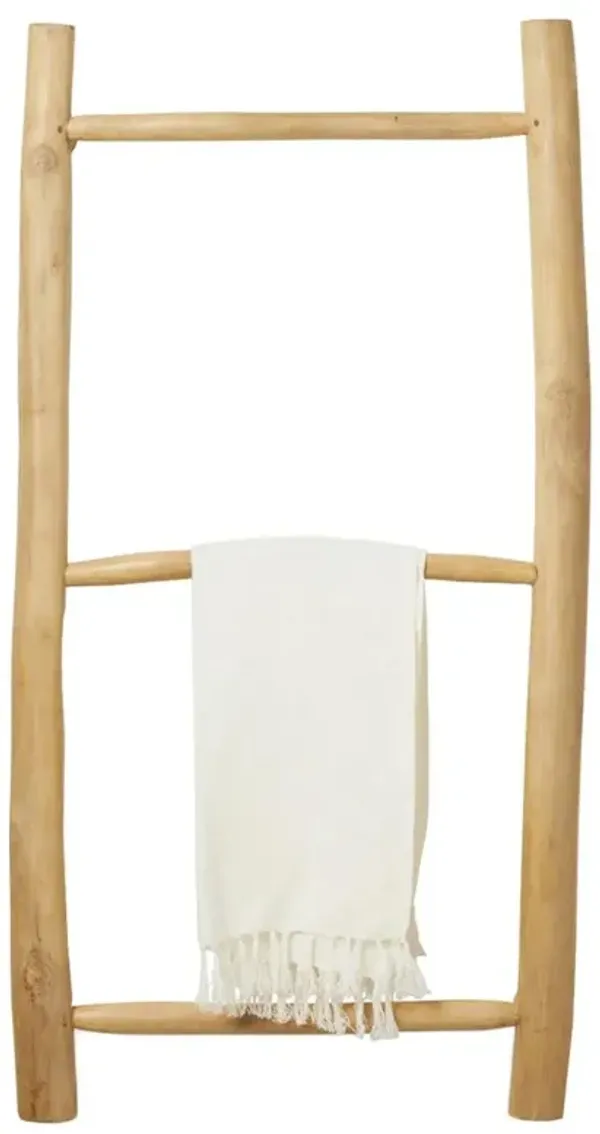 Pigeon and Poodle Provo Coastal Natural Teak Wood Hanging Towel Rack - Small