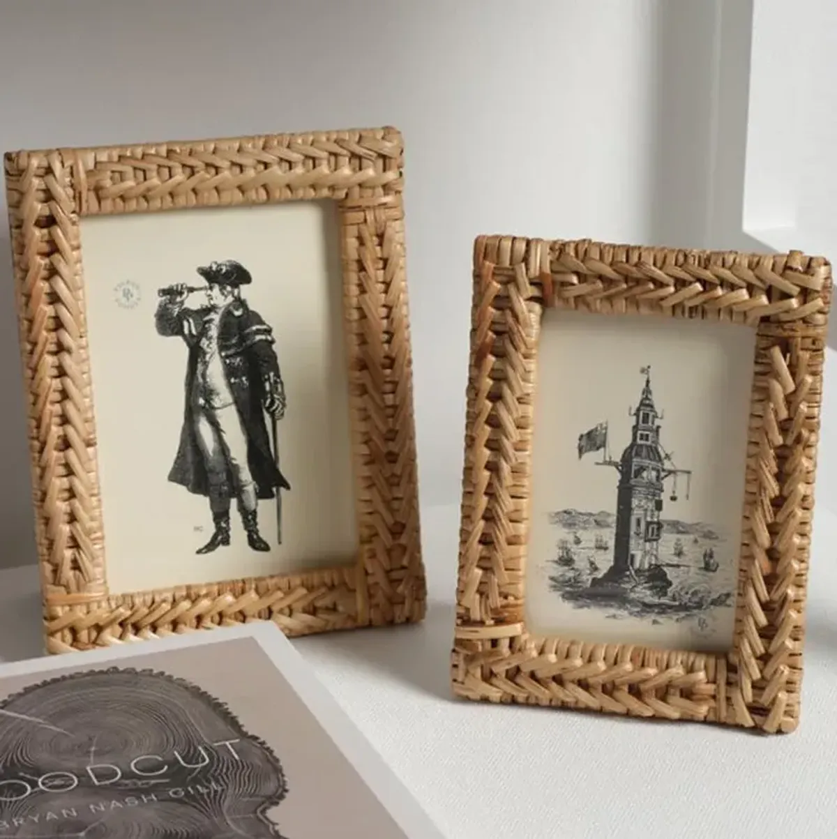 Pigeon and Poodle Meribel Coastal Natural Woven Bamboo Picture Frame - 5x7