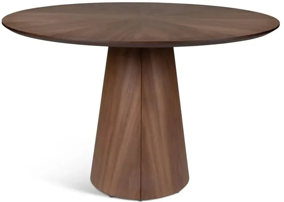 Caspar Modern Classic Brown Walnut Wood Round Pedestal Dining Table - 48"