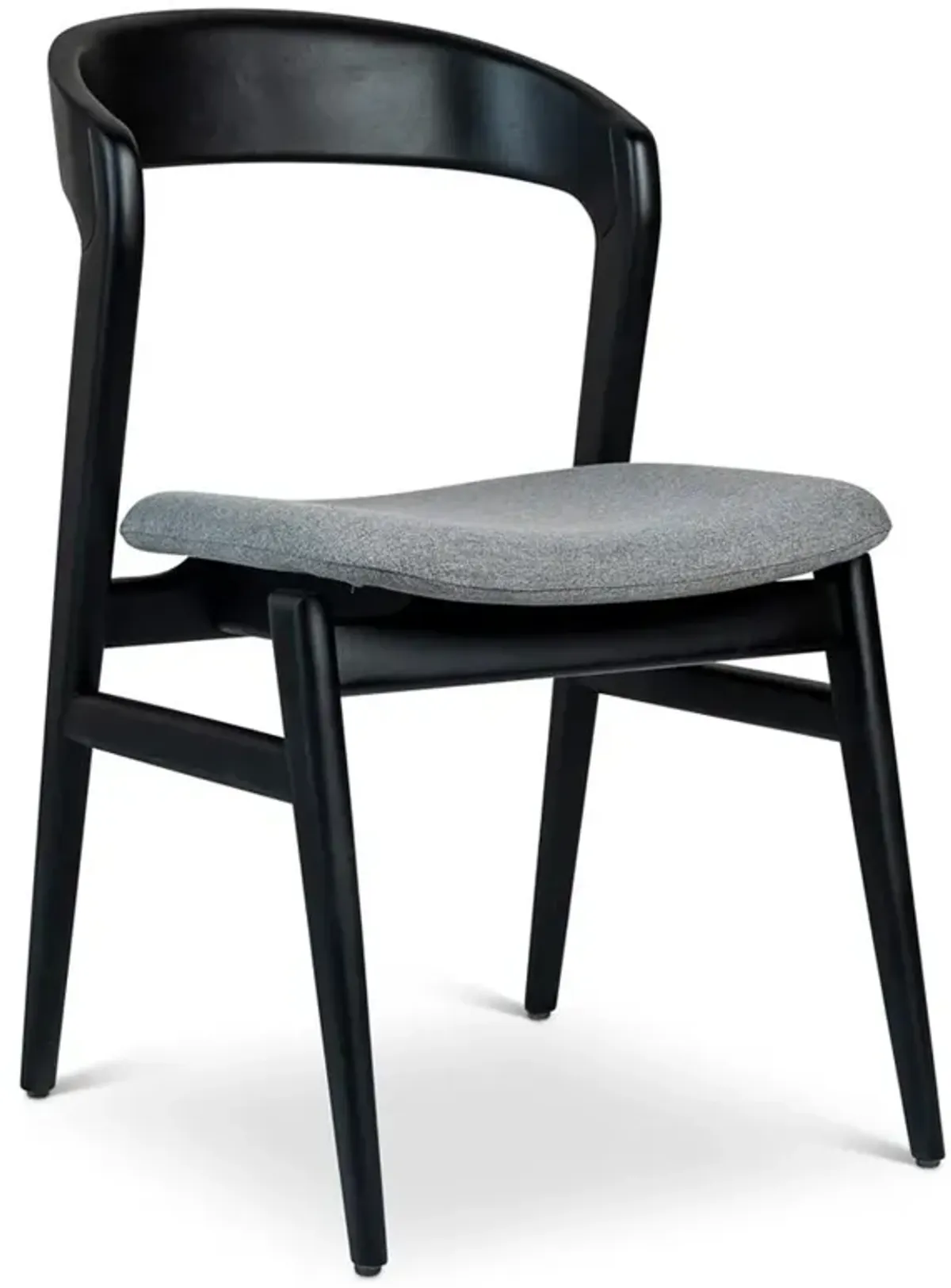 Sophie Modern Classic Grey Upholstered Black Wood Dining Side Chair
